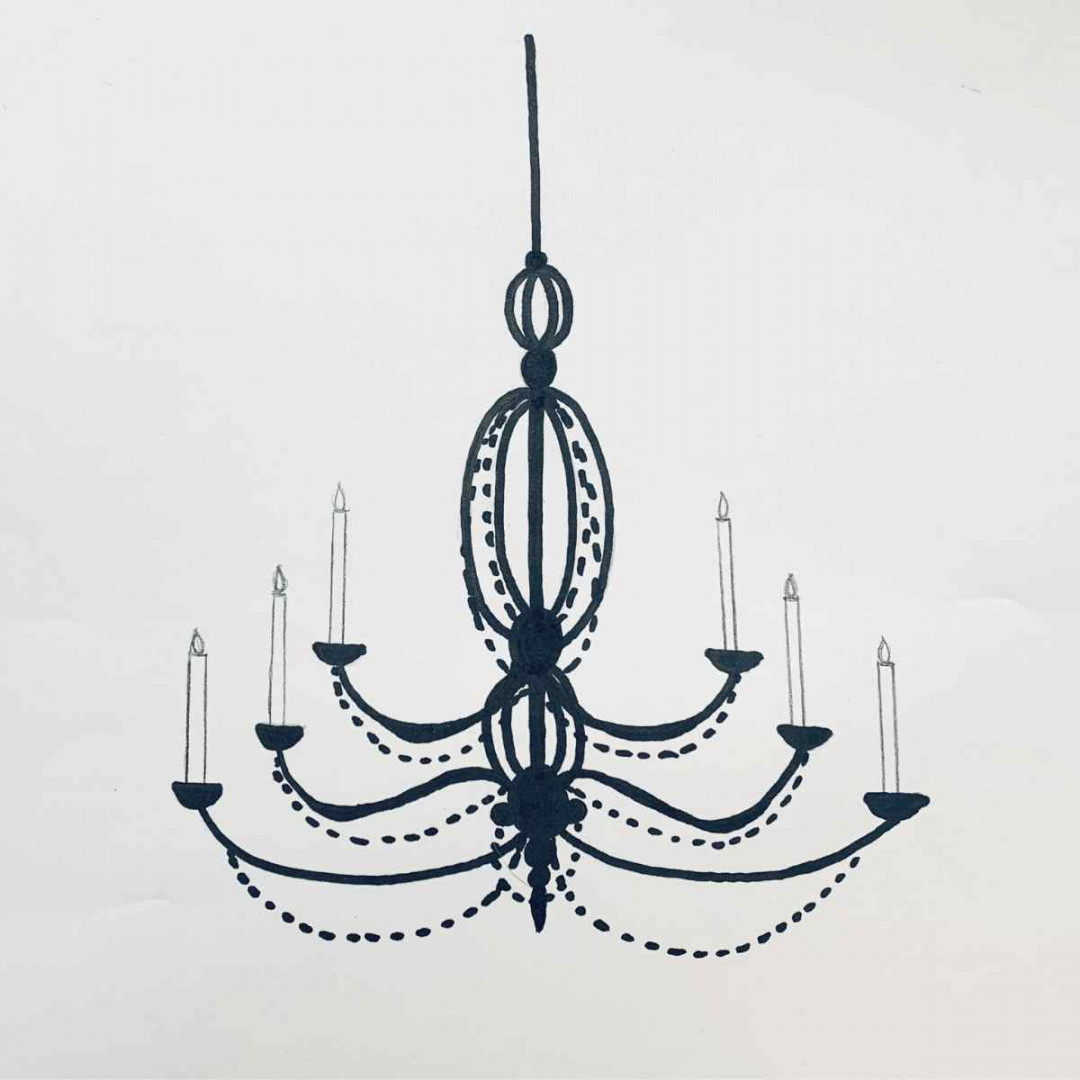 How to Draw a Chandelier With Candles - basicdraw