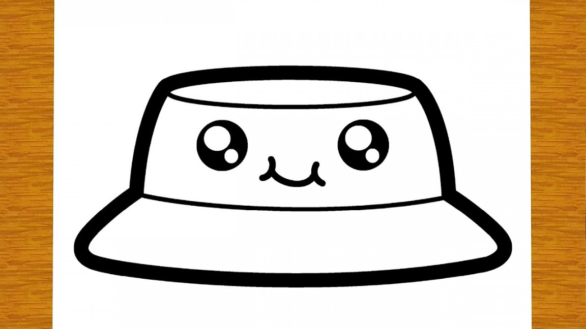 HOW TO DRAW A CUTE BUCKET HAT  Easy drawings