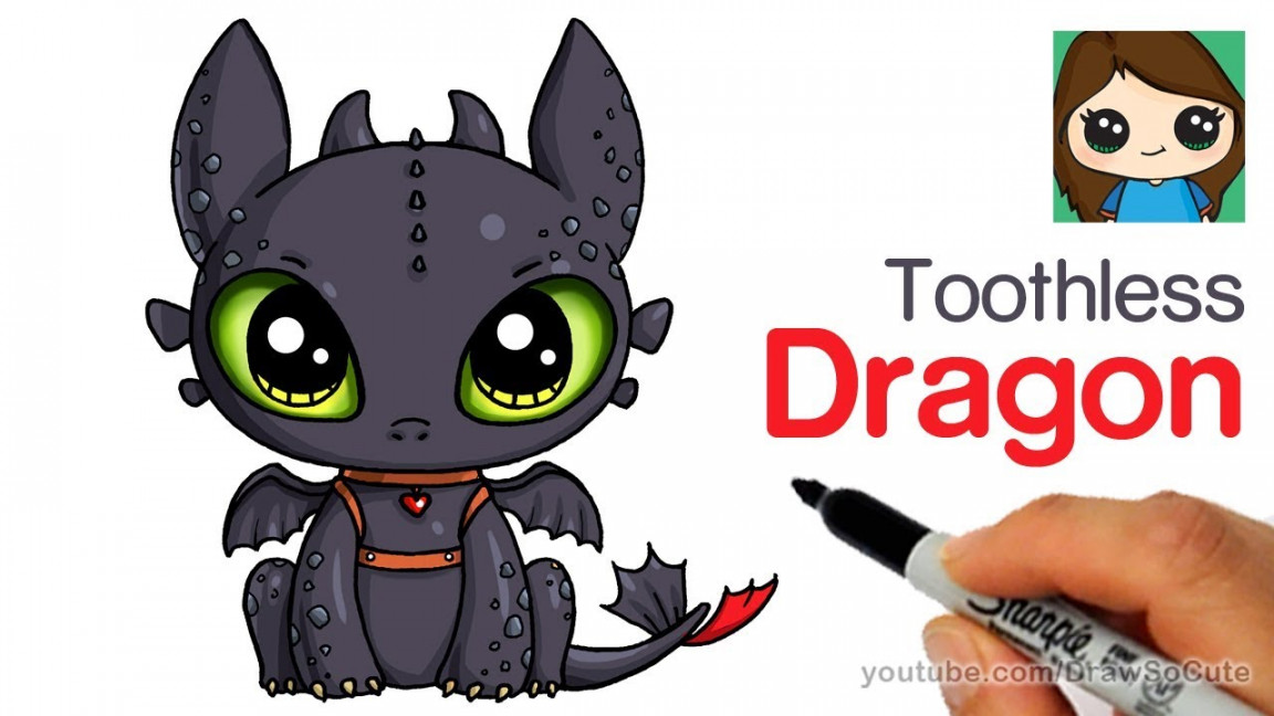 How to Draw a Cute Dragon Easy  Toothless