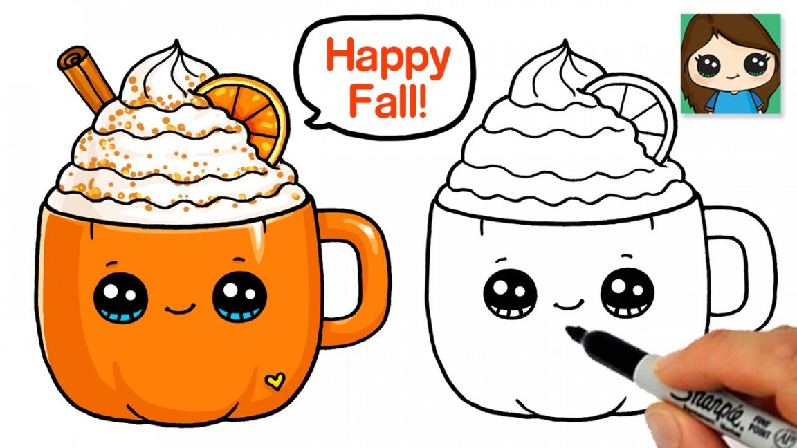 How to Draw a Fall Drink 🎃Pumpkin Spice Cute Drink Art