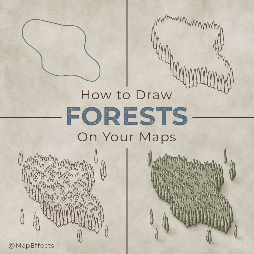 How to Draw a Forest on Your Fantasy Maps — Map Effects