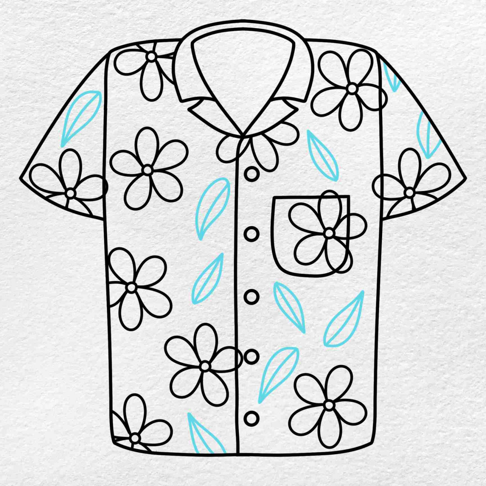 How to Draw a Hawaiian Shirt - HelloArtsy