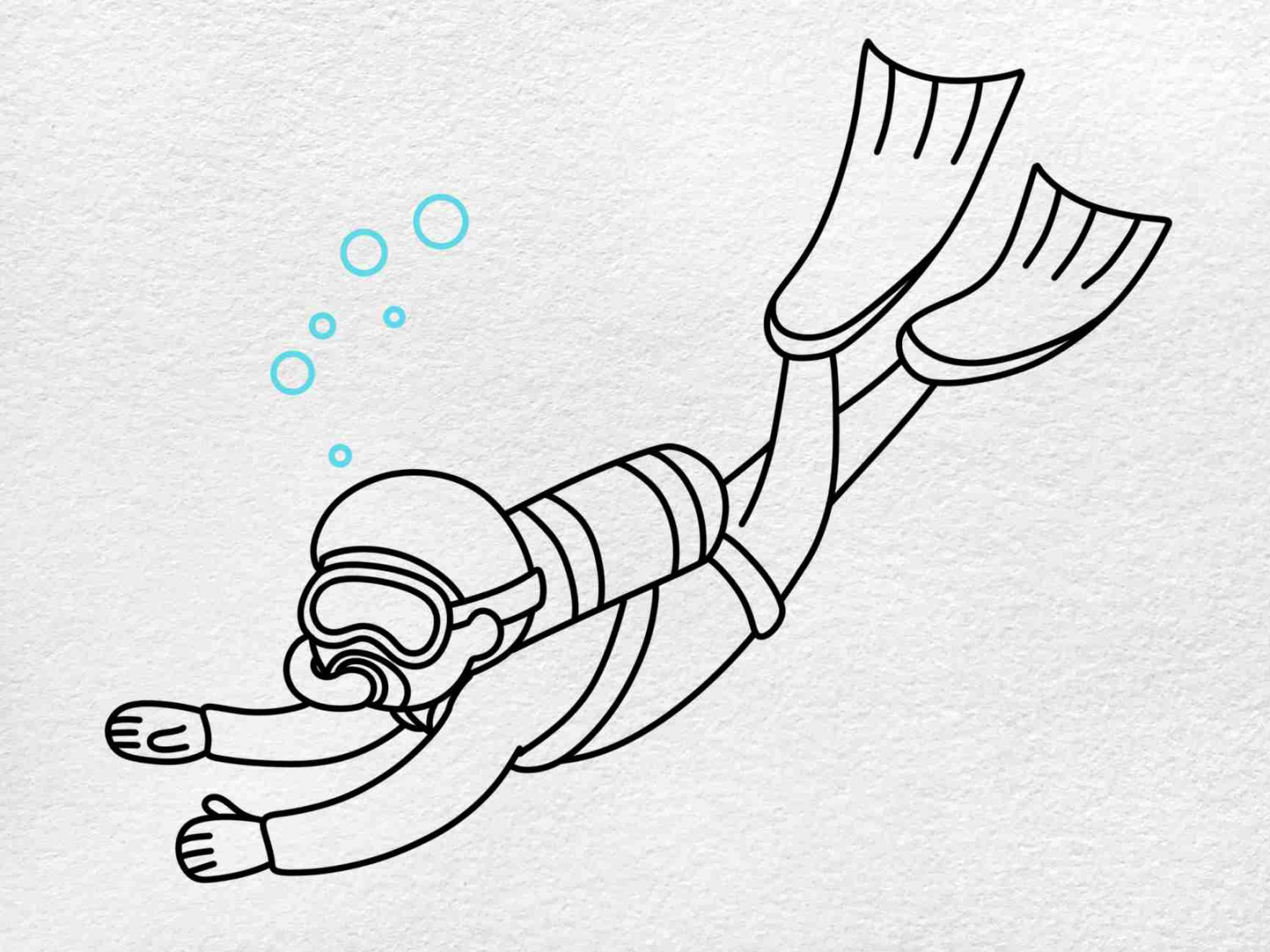 How to Draw a Scuba Diver - HelloArtsy