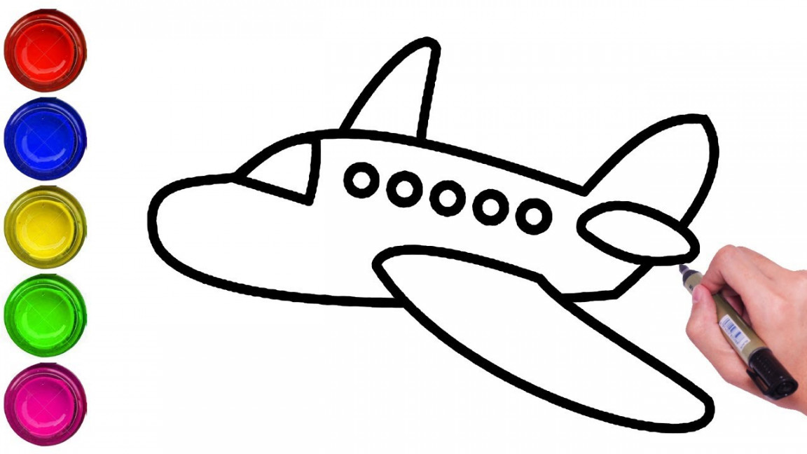 HOW TO DRAW AEROPLANE EASY FOR KIDS  DRAWING OF AEROPLANE STEP BY STEP   AEROPLANE DRAWING EASY