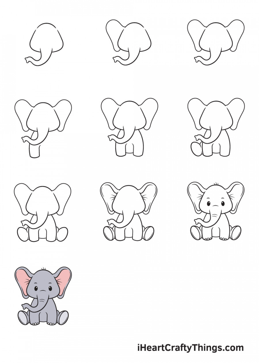 How to Draw an Elephant -Step by Step Guide – I Heart Crafty Things