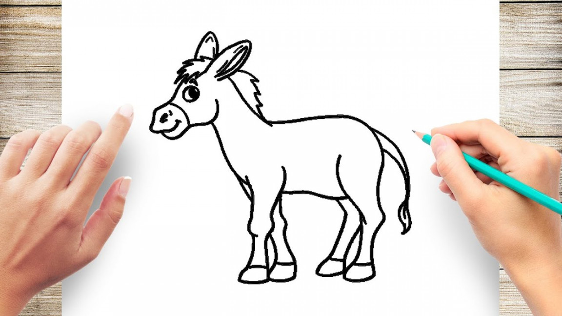 How To Draw Cartoon Donkey Step by Step