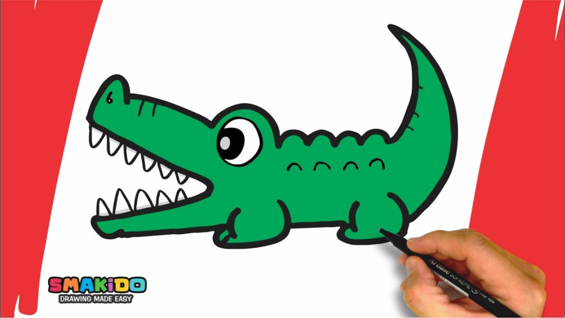 How To Draw Crocodile For Kids  Easy Crocodile Drawing Step by Step  Tutorial