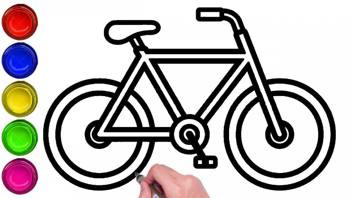 HOW TO DRAW CYCLE FOR KIDS, EASILY, STEP BY STEP  CYCLE DRAWING FOR KIDS   DRAW BICYCLE EASY