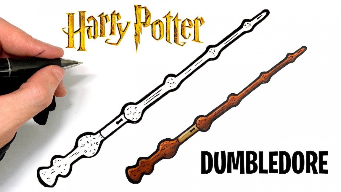 HOW TO DRAW DUMBLEDORE WAND - HARRY POTTER