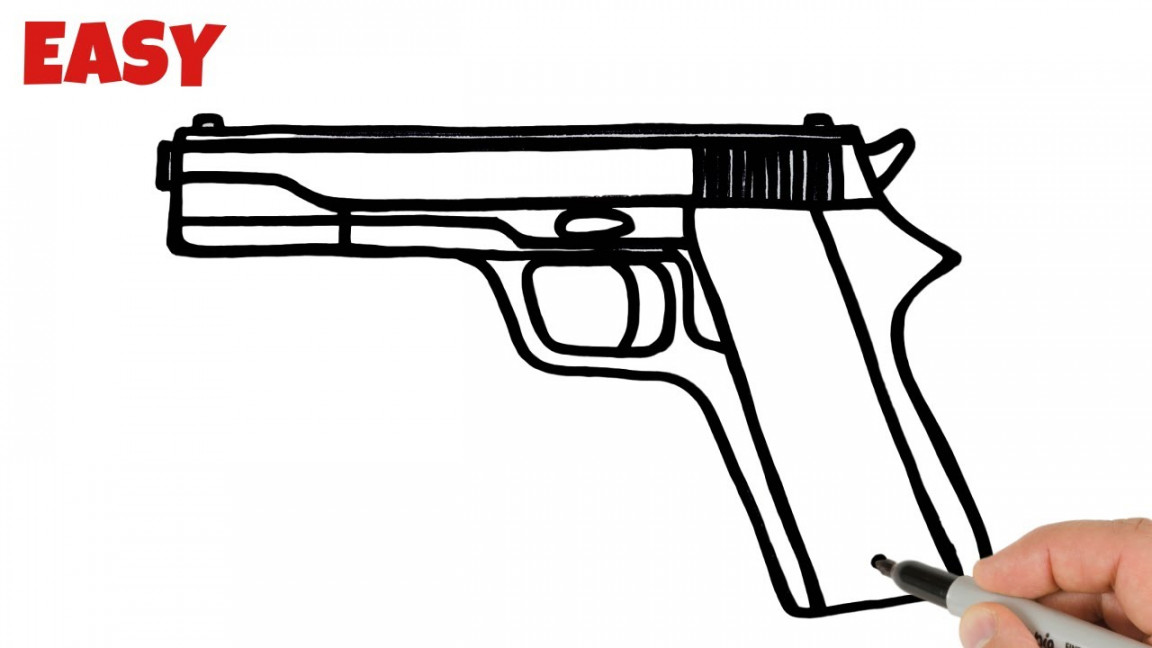 How to Draw Gun Pistol Easy