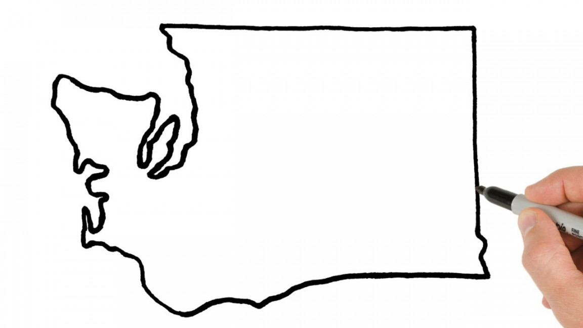 How to Draw Washington State Map Drawing Tutorial  USA MAP