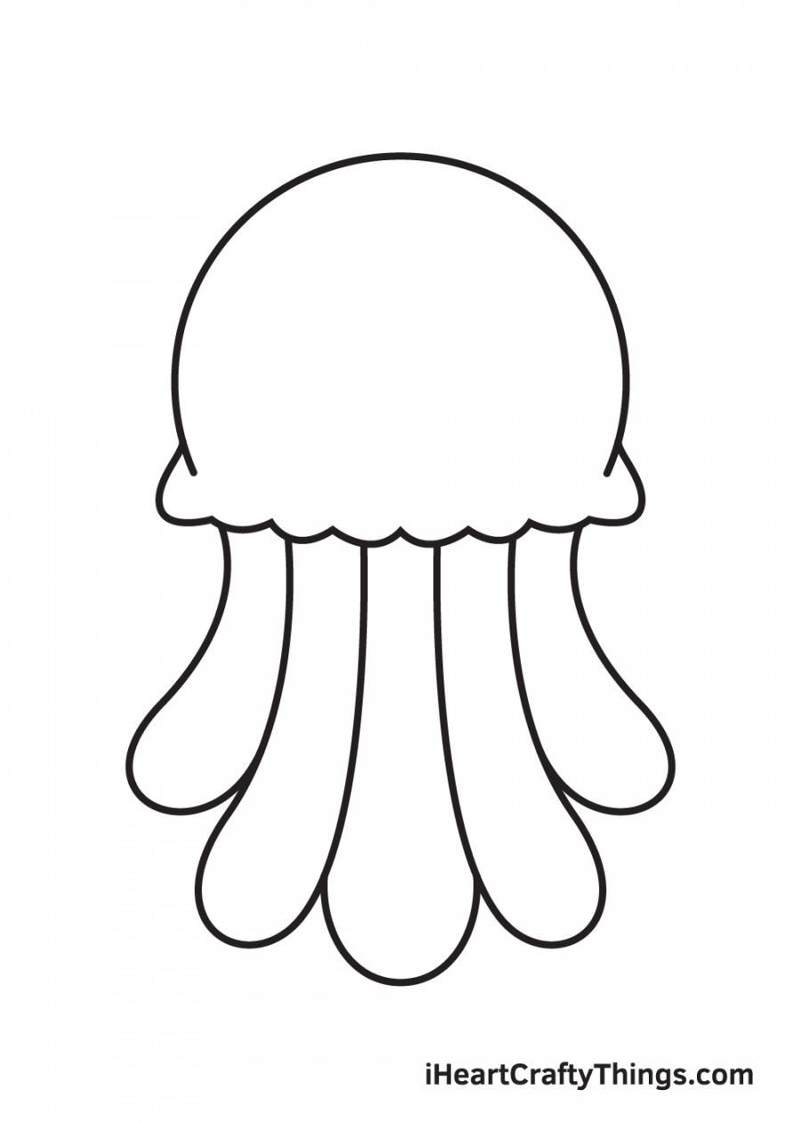 Jellyfish Drawing - How To Draw A Jellyfish Step By Step