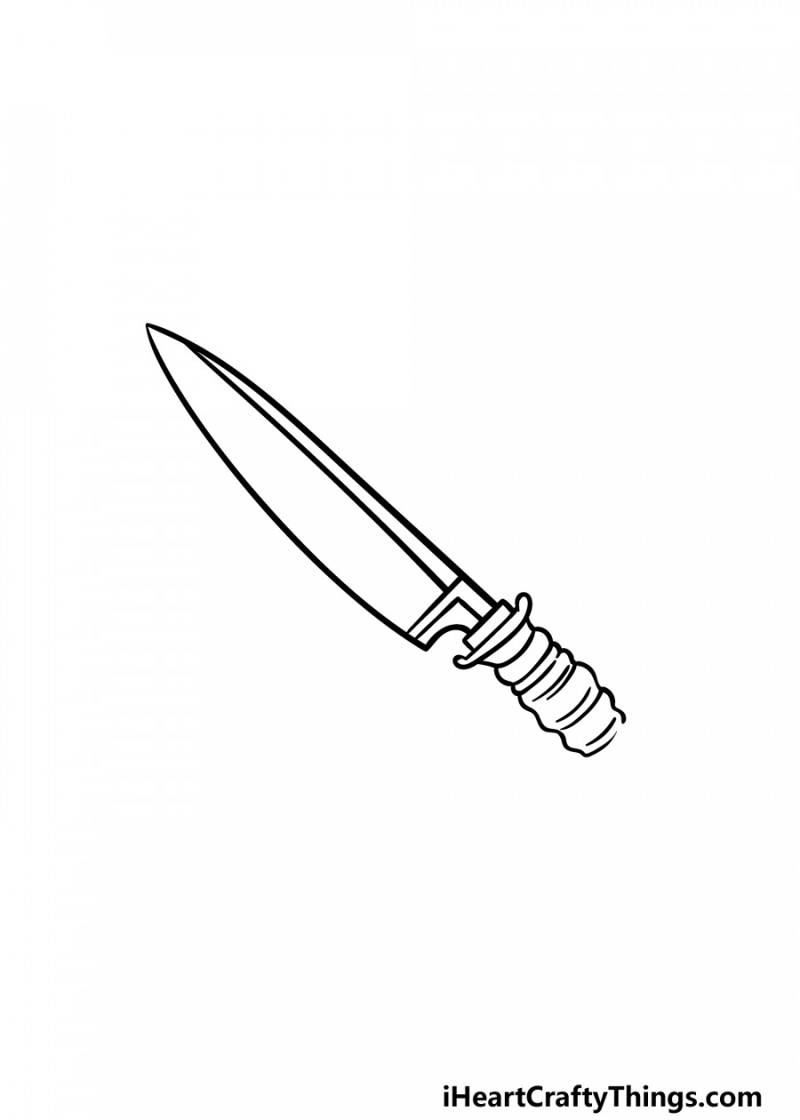 Knife Drawing - How To Draw A Knife Step By Step