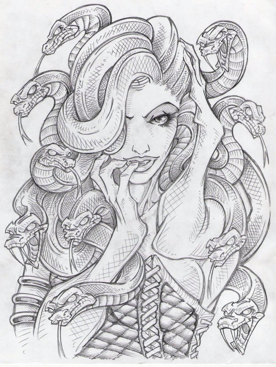 Medusa drawing  Medusa drawing, Sketches, Medusa art