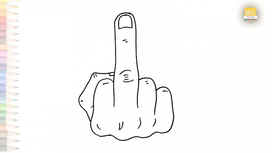 Middle finger drawing video easy  dibujo del dedo medio  How to draw  Middle finger drawing