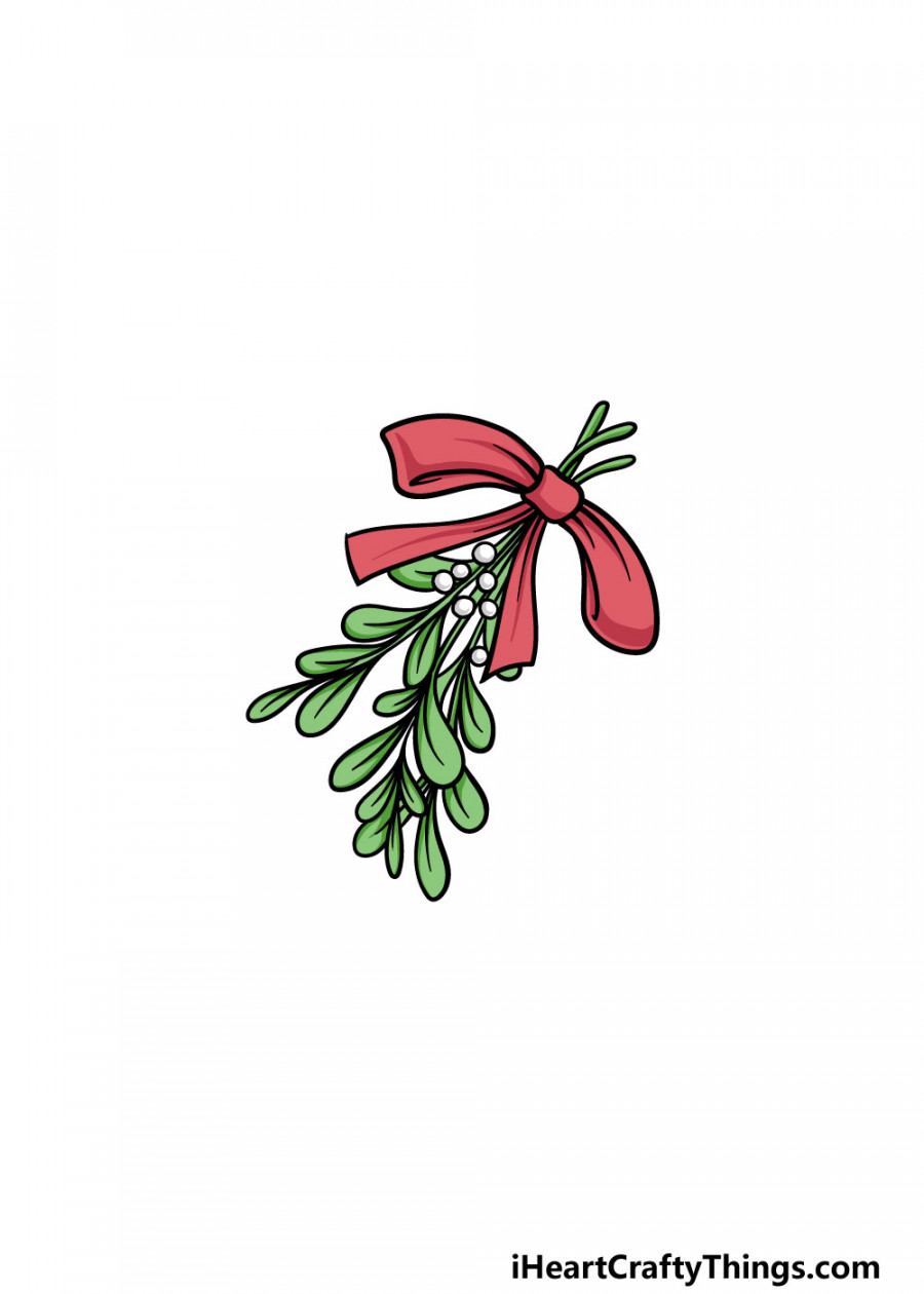 Mistletoe Drawing - How To Draw A Mistletoe Step By Step