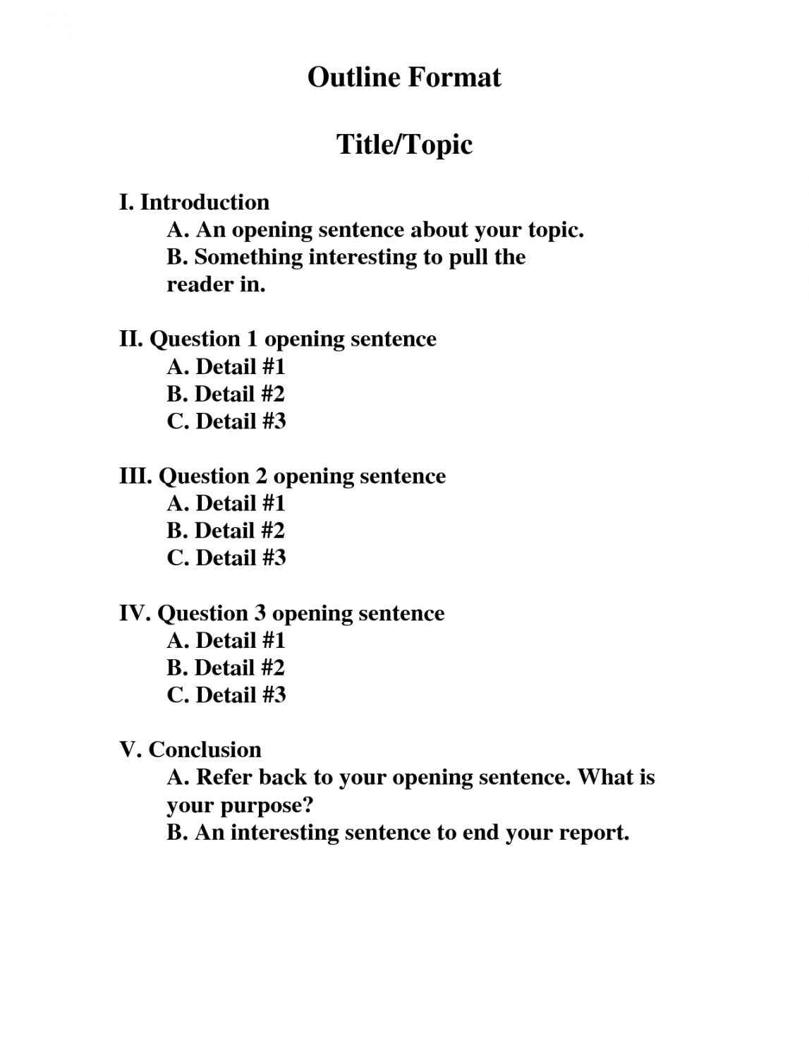 MLA Format Formal Outline  Outline Format - DOC - DOC  Essay