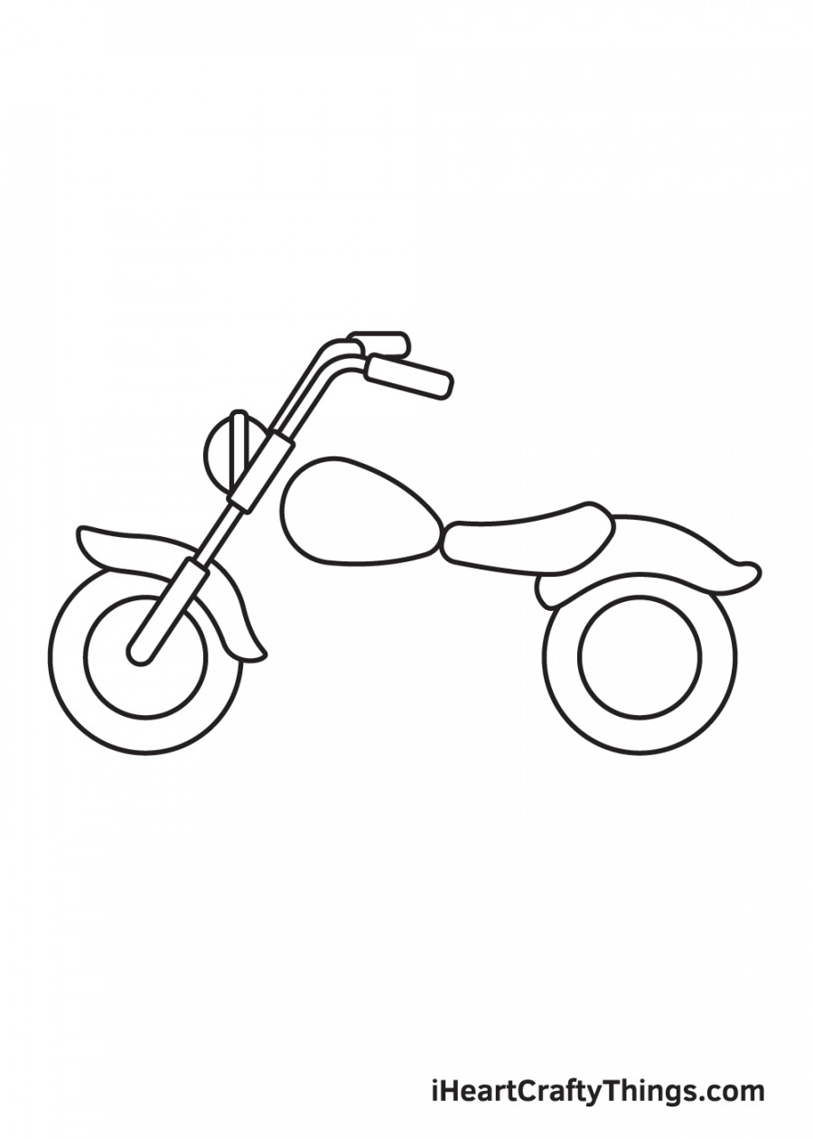 Motorcycle Drawing - How To Draw A Motorcycle Step By Step