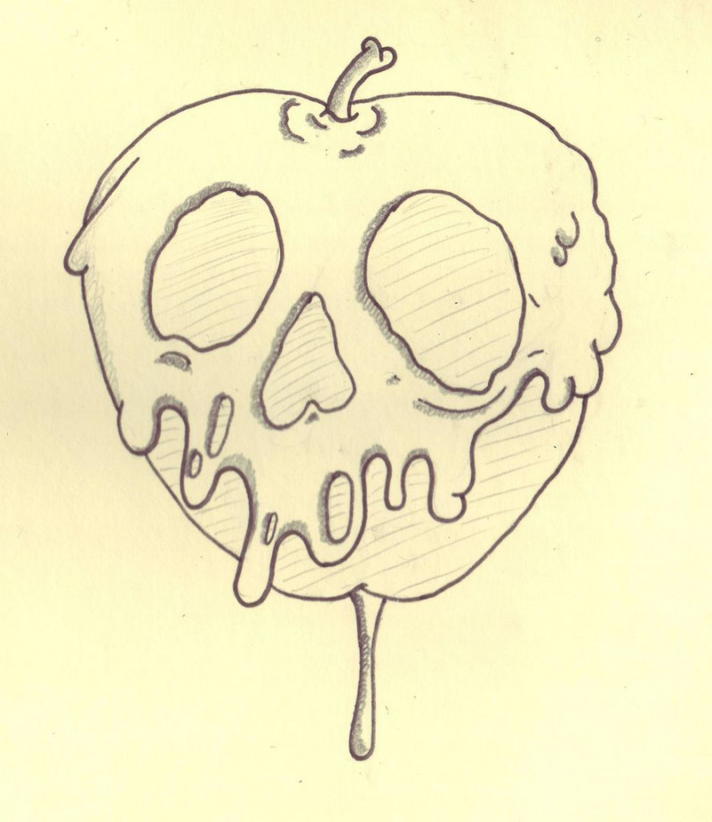 poison apple  Disney art diy, Mini drawings, Apple sketch