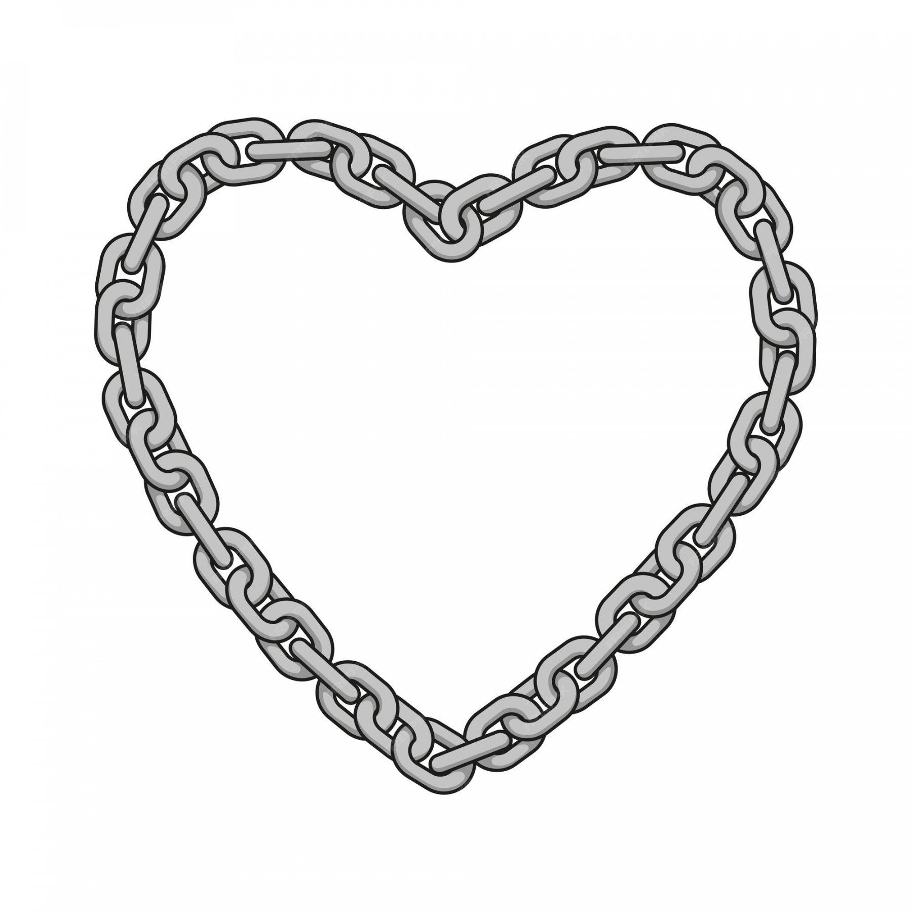 Premium Vector  Metal chain drawing in the form of a heart