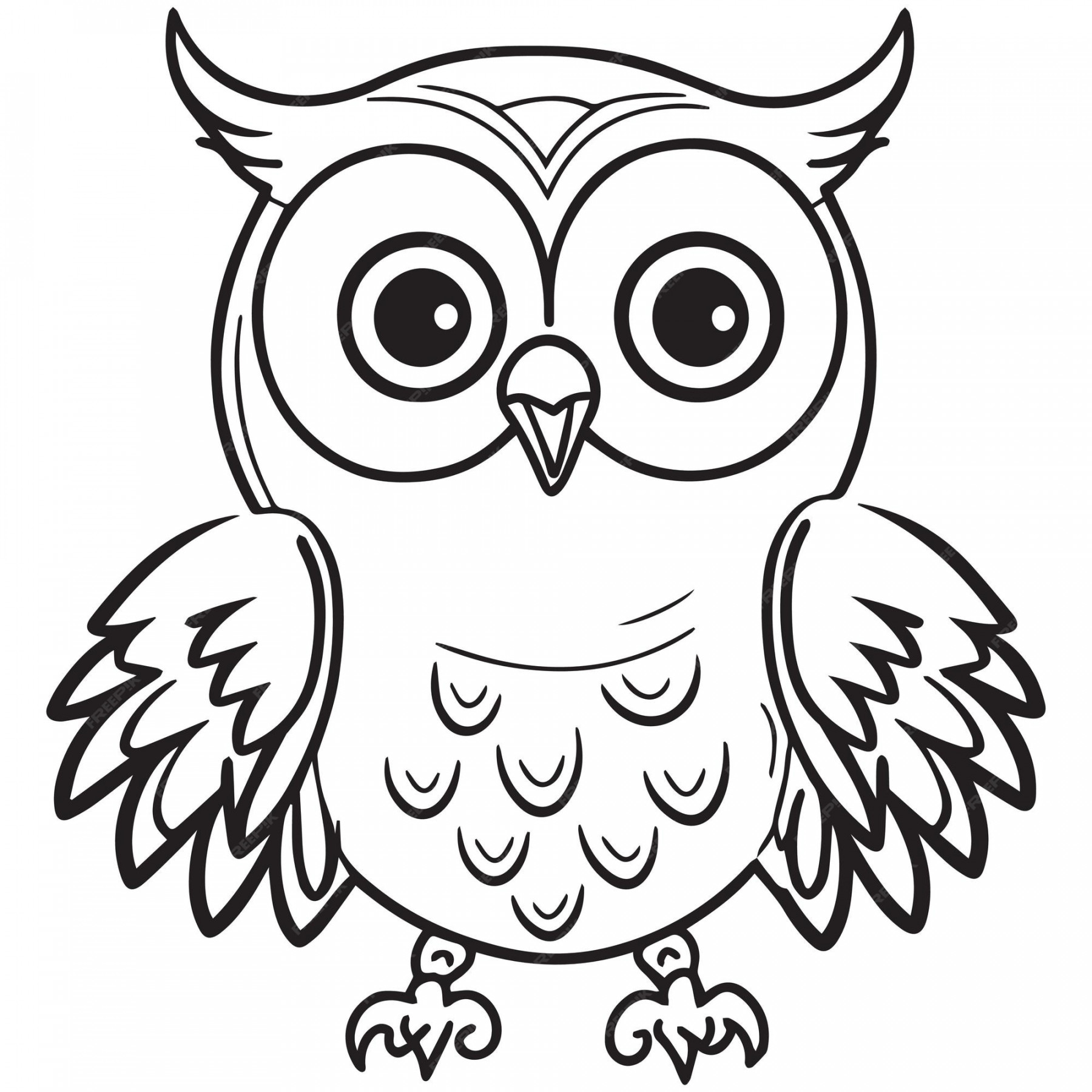 Premium Vector  Owl outline vector illustration coloring book for