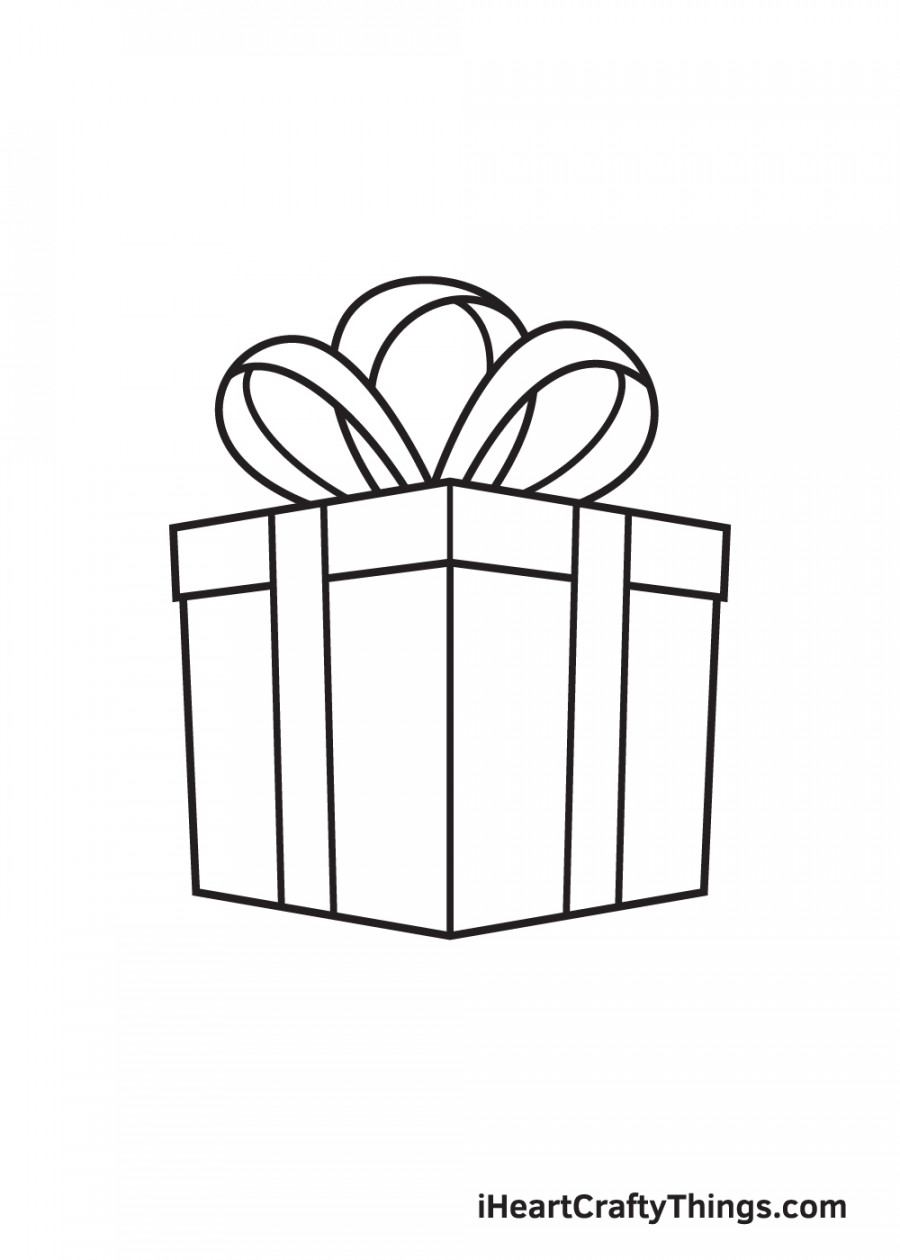 Present Drawing - How To Draw A Present Step By Step