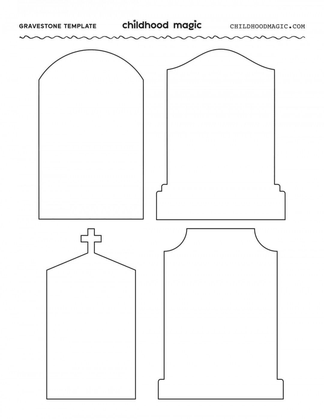 Printable Tombstone Template - Free Gravestone Outline -