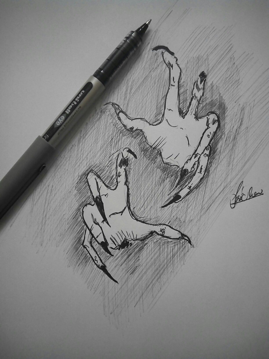 Scary hands , evil , spookyhands  Creepy drawings, Scary drawings