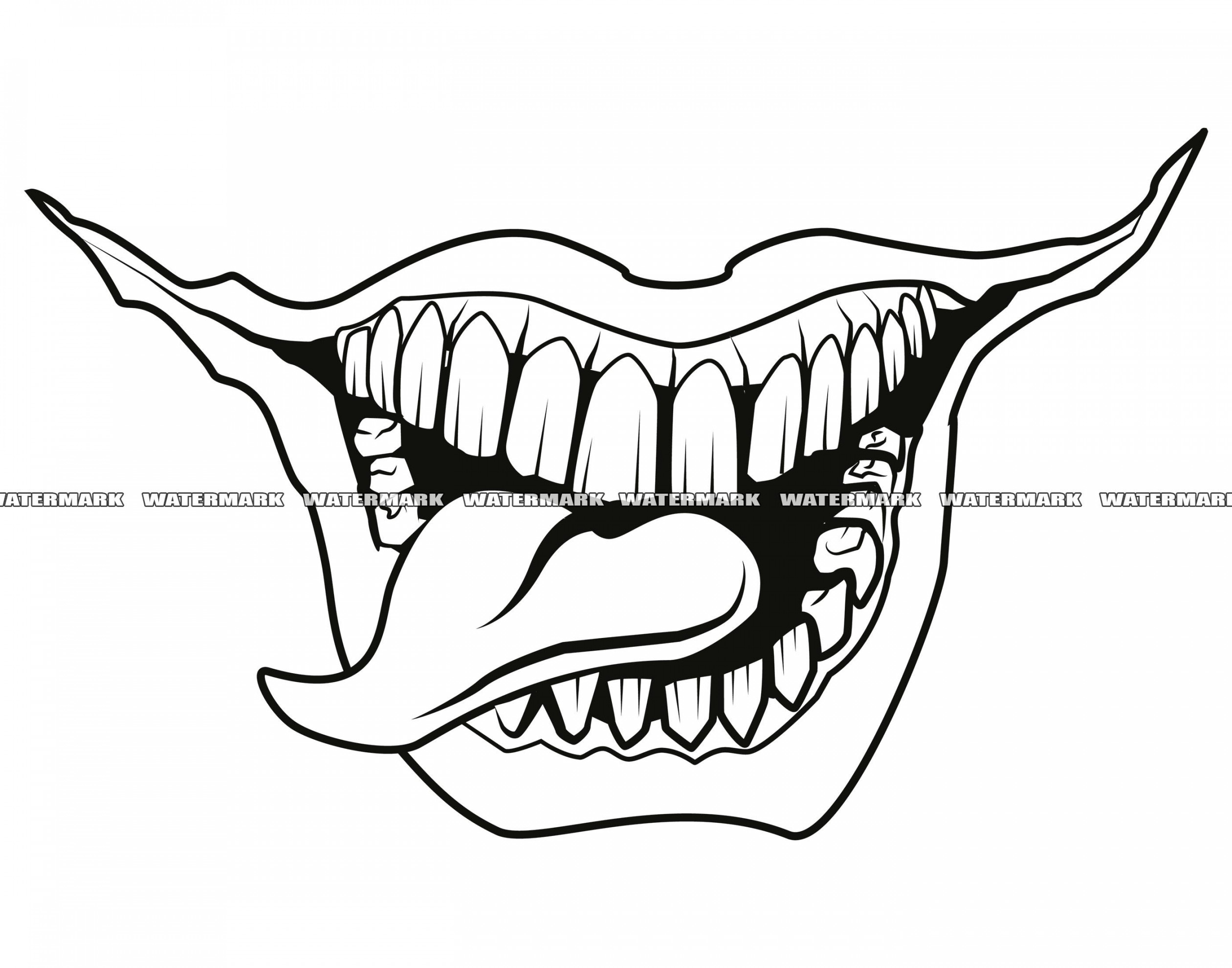 Scary Mouth SVG, Scary Mouth Cut File, Scary Mouth DXF, Scary Mouth PNG,  Scary Mouth Clipart, Scary Mouth Silhouette, Scary Mouth