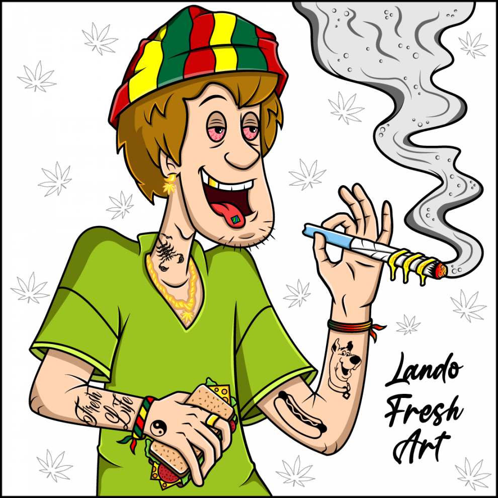 Shaggy Smoking illustration Scooby-Doo auf Behance