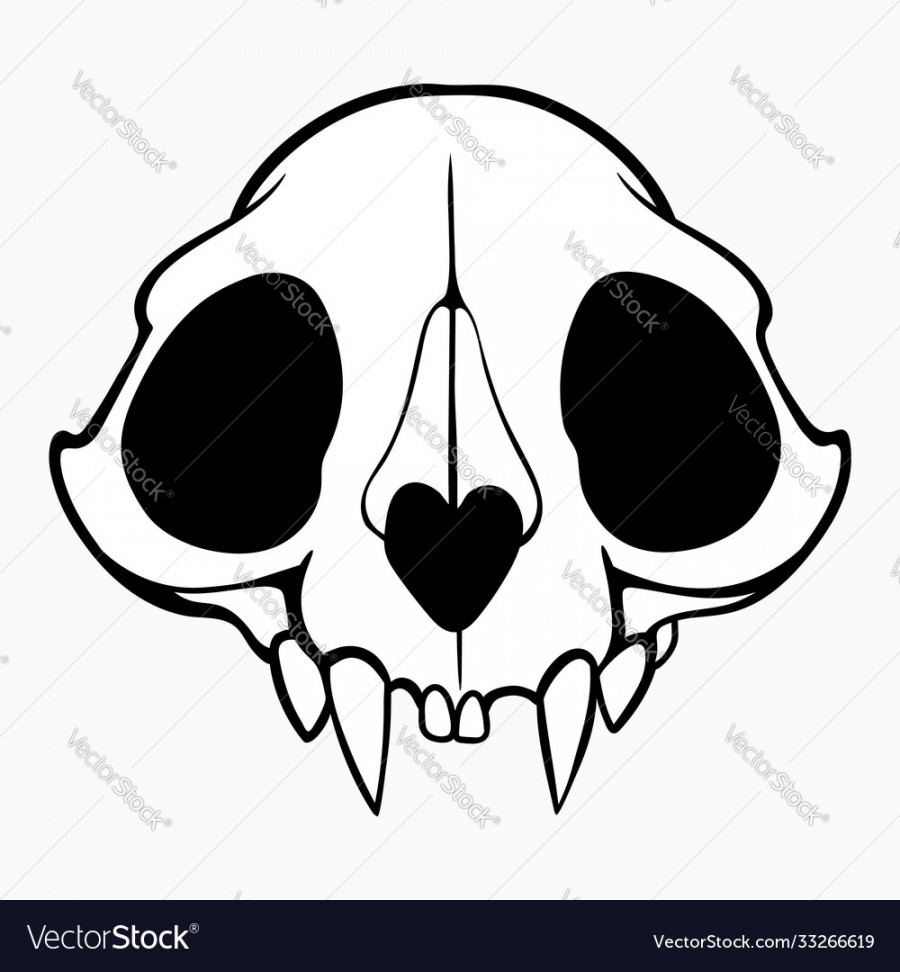 Simple animal skull with filling Royalty Free Vector Image