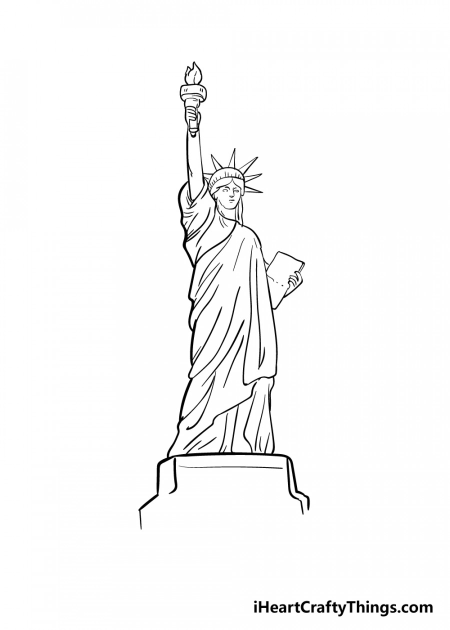 Statue Of Liberty Drawing - How To Draw The Statue Of Liberty Step