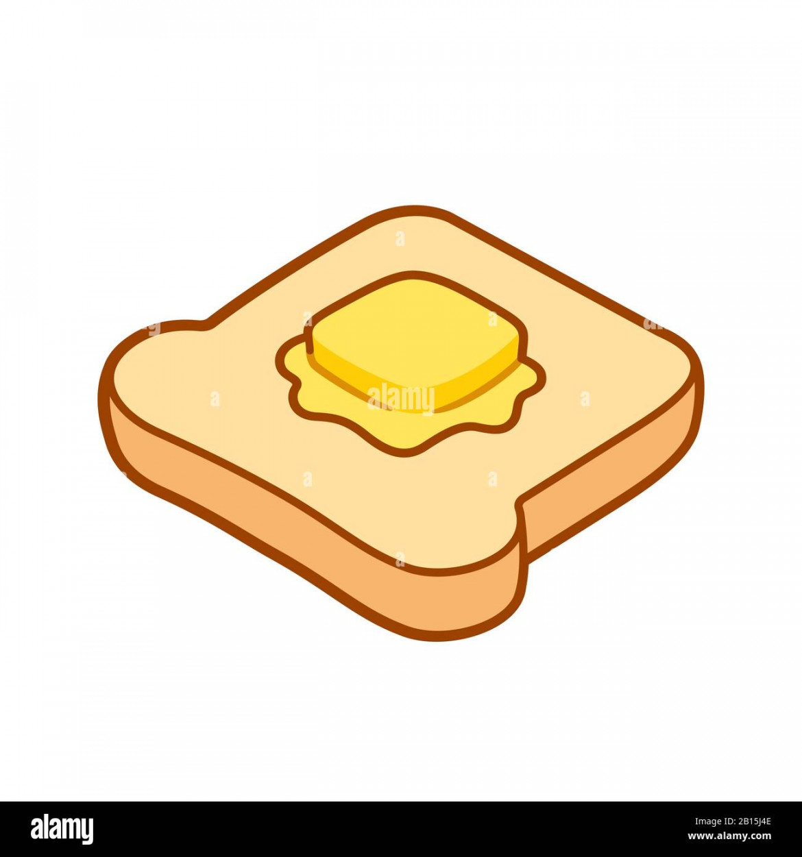 Toast with butter cartoon drawing