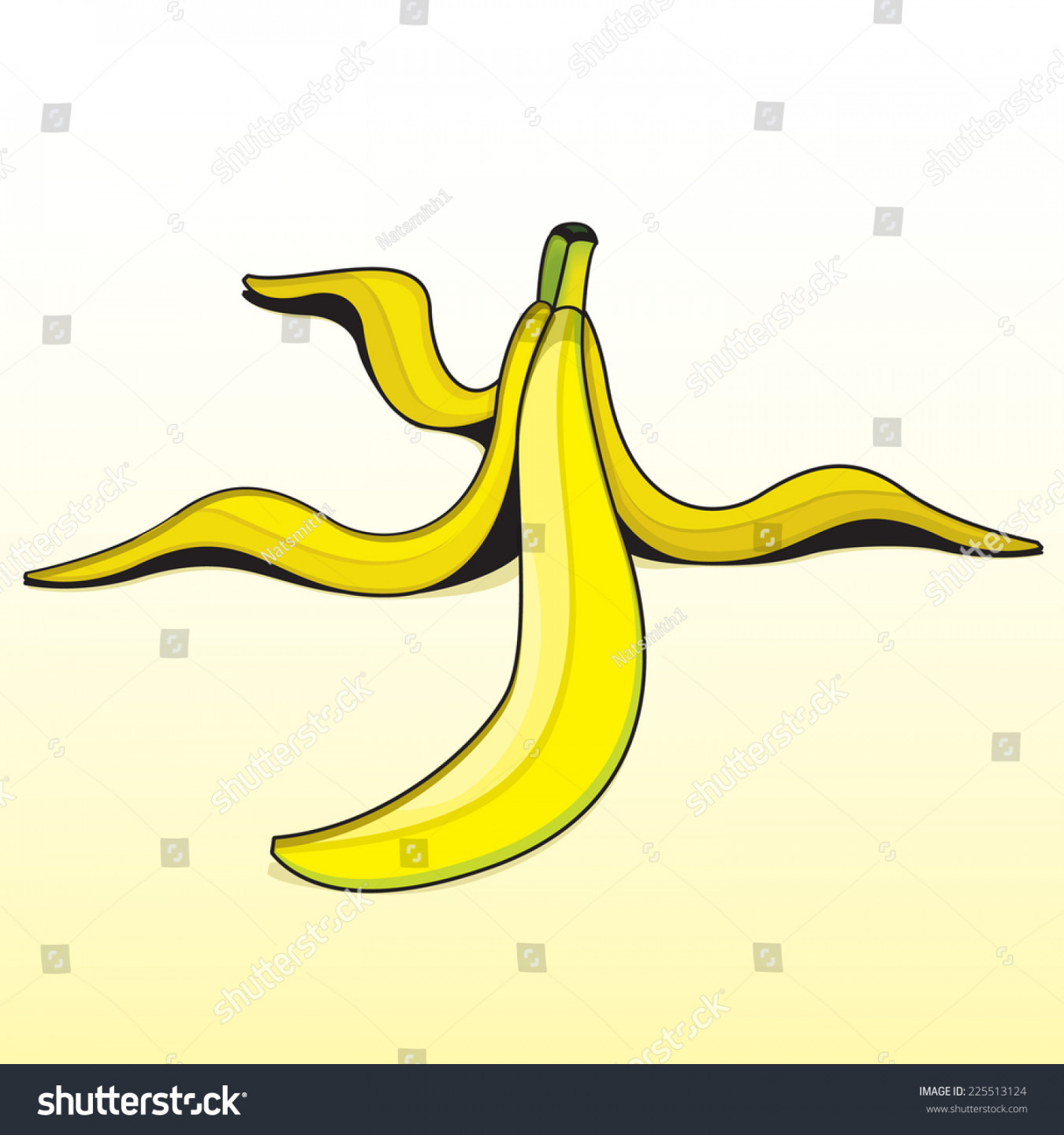 Vector Drawing Banana Peel Easy Edit: Stock-Vektorgrafik