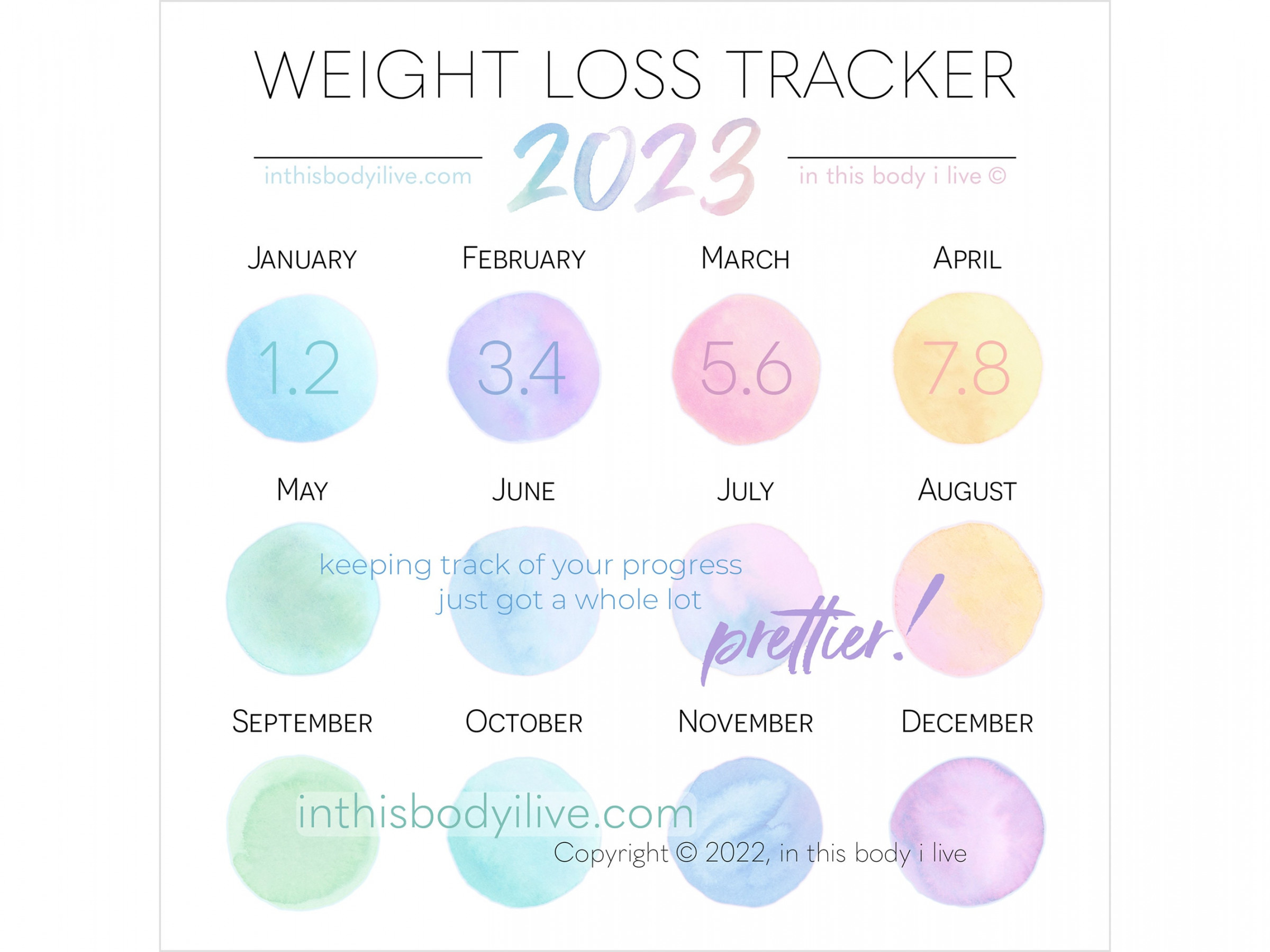 Weight Loss Tracker  Instagram Weight Tracker Digital - Etsy