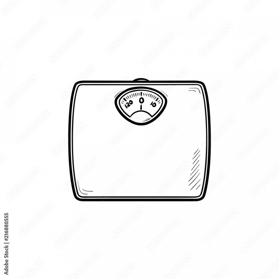 Weight scale hand drawn outline doodle icon