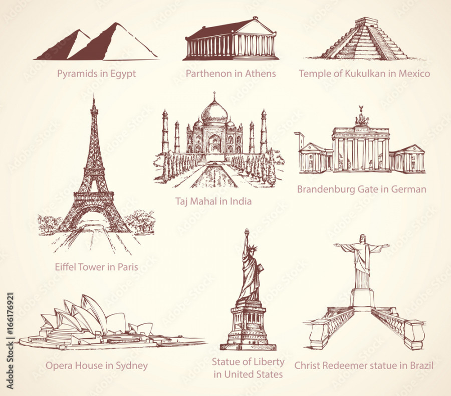 World famous historical monuments