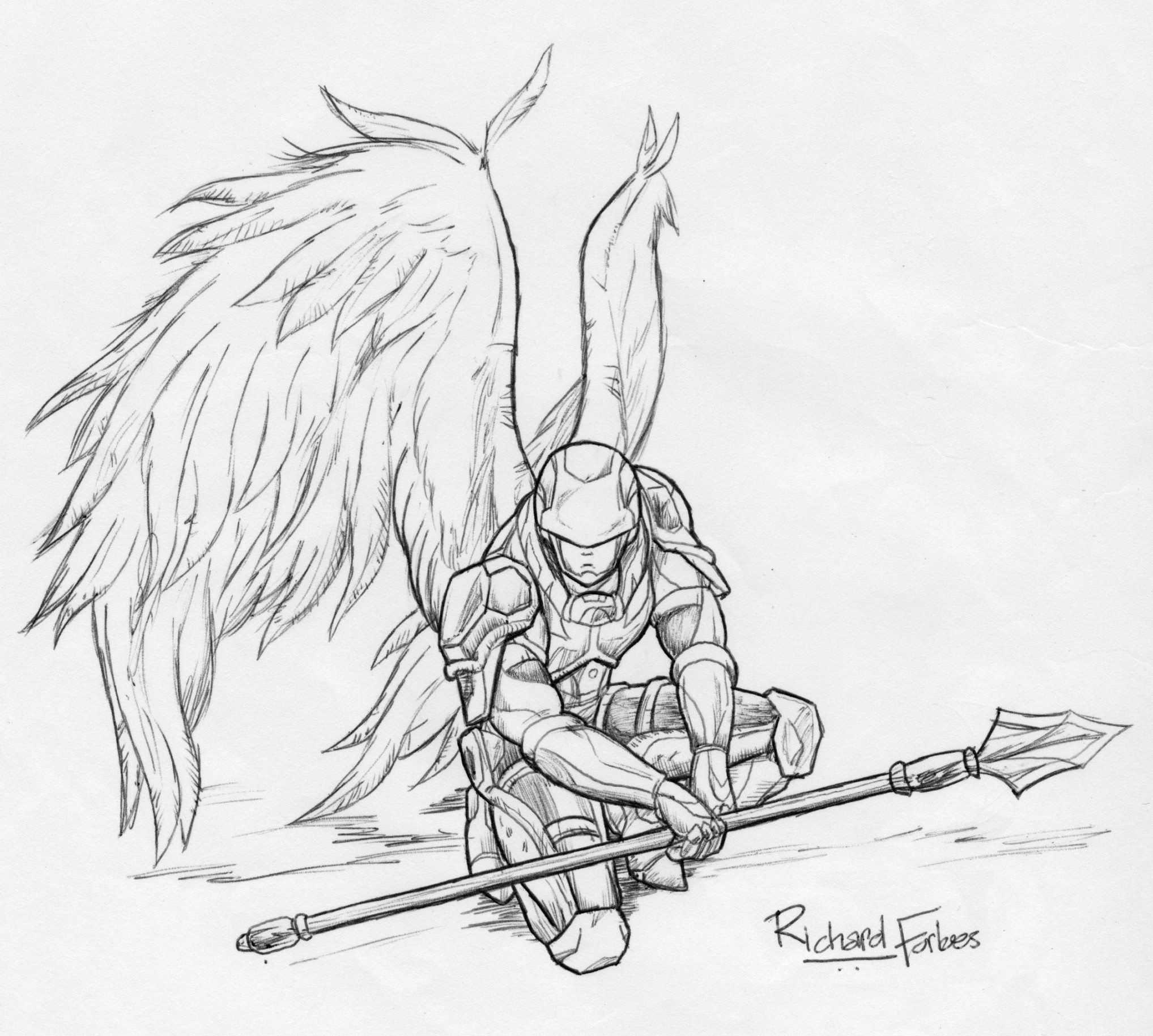 Angel Warrior  Warrior drawing, Angel sketch, Angel warrior