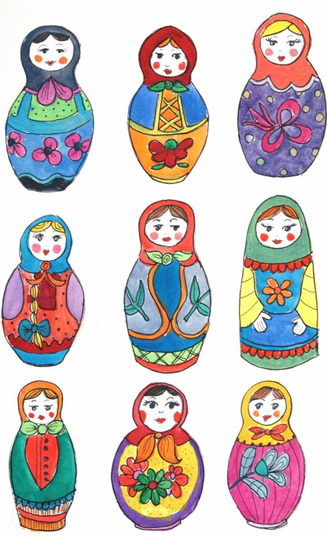 art and illustration  Matryoshka doll art, Doll drawing, Nesting