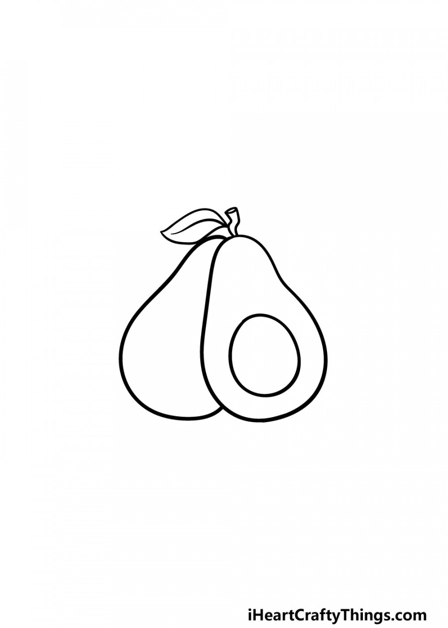 Avocado Drawing - How To Draw An Avocado Step By Step