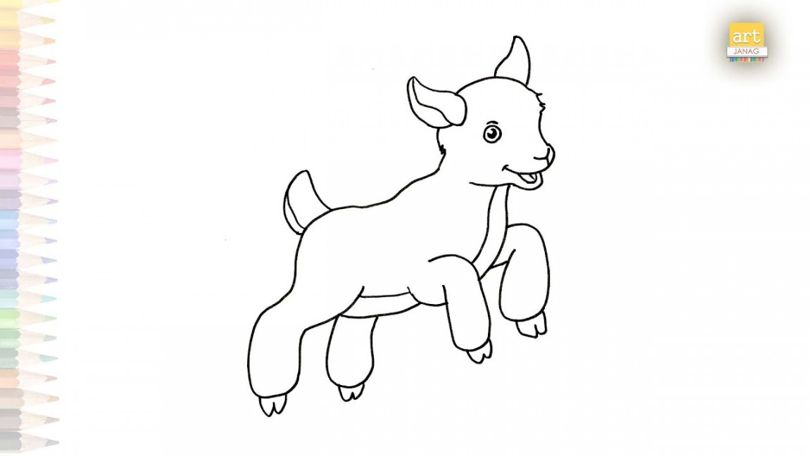 Baby goat cartoon drawing easy  Dibujo de cabra bebé  How to draw A GOAT   Goat drawing sketches