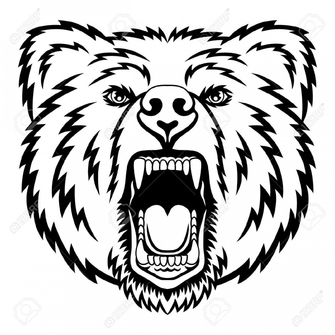 bear head drawing - Google Search  Bear face drawing, Bear tattoo