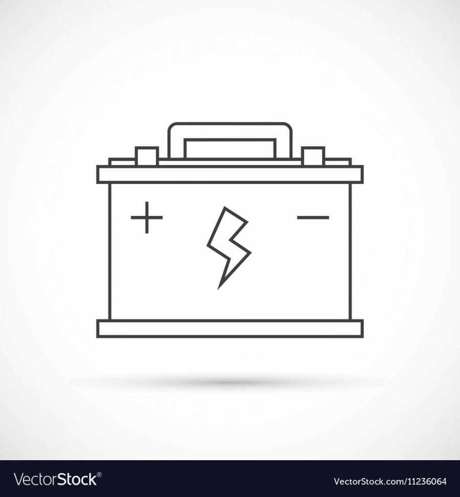 Car battery outline icon Royalty Free Vector Image