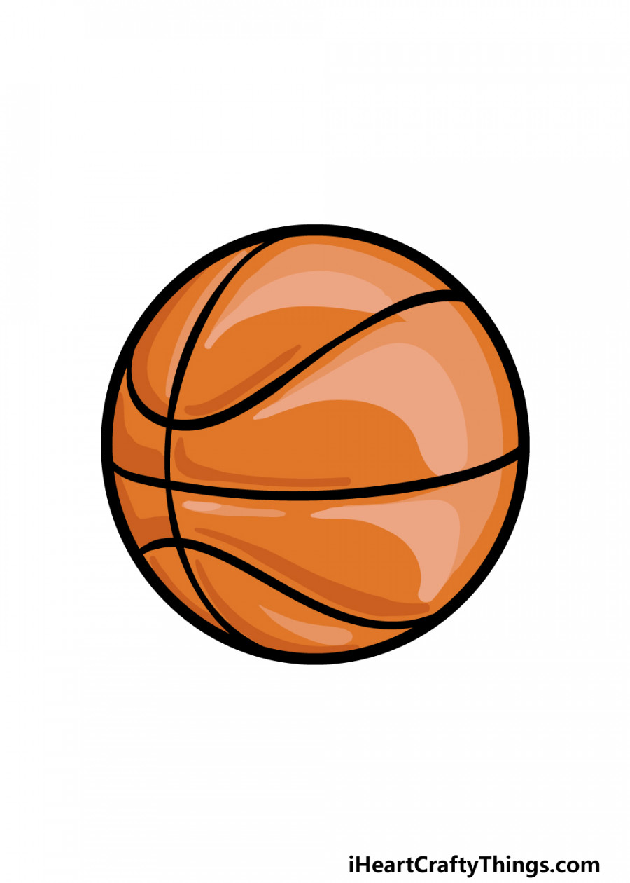 Cartoon Basketball Drawing - How To Draw A Cartoon Basketball Step