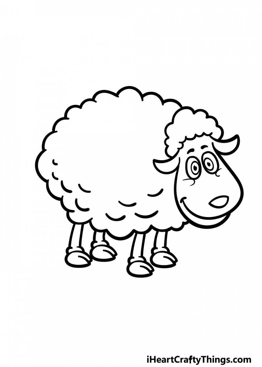 Cartoon Sheep Drawing - How To Draw A Cartoon Sheep Step By Step