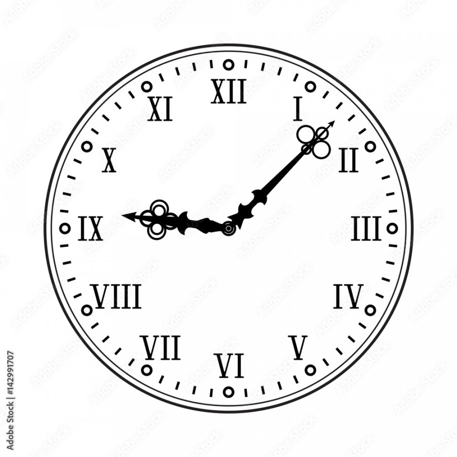 Clock face with roman numerals