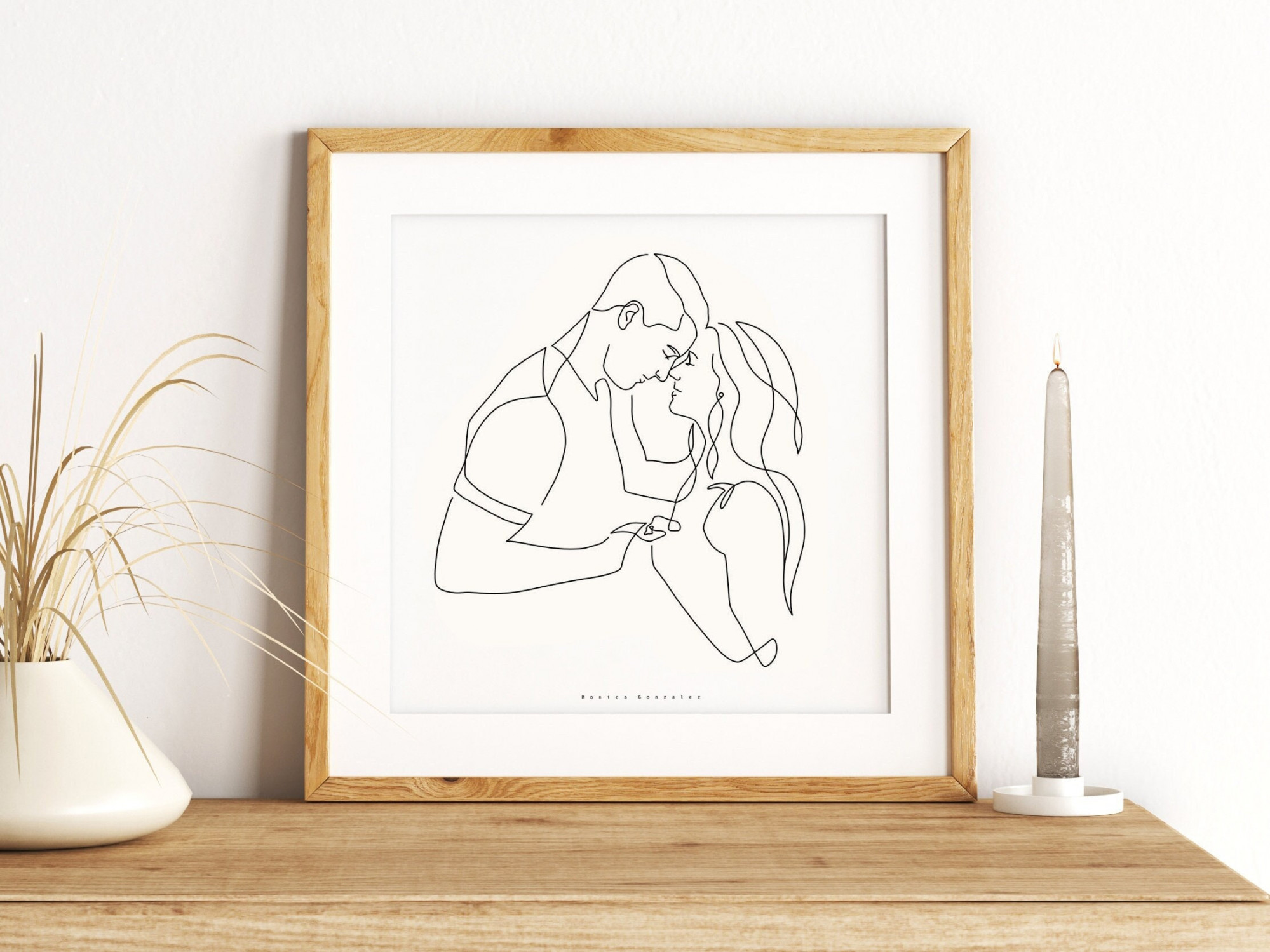 CUSTOM LINE PORTRAIT, Line Art Illustration, personalisierte Linie