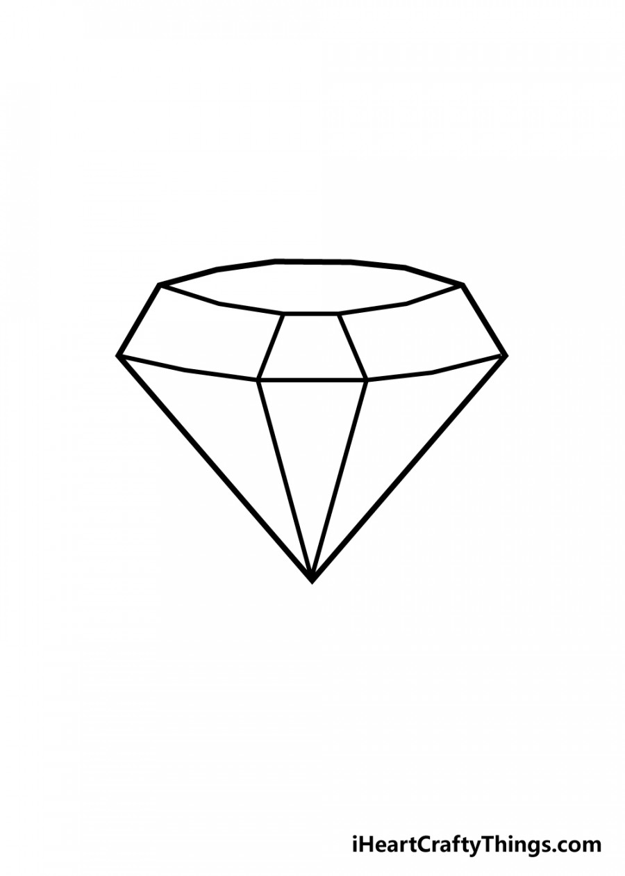 Diamond Drawing - How To Draw A Diamond Step By Step