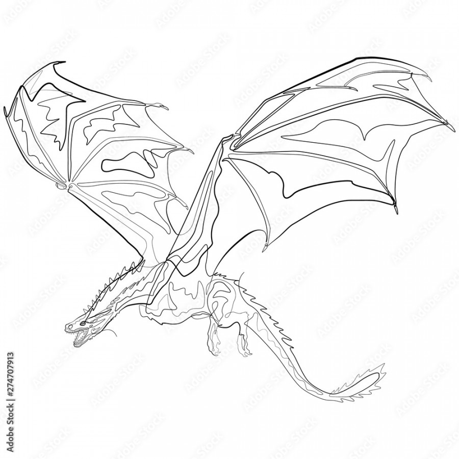 Dragon one line drawing