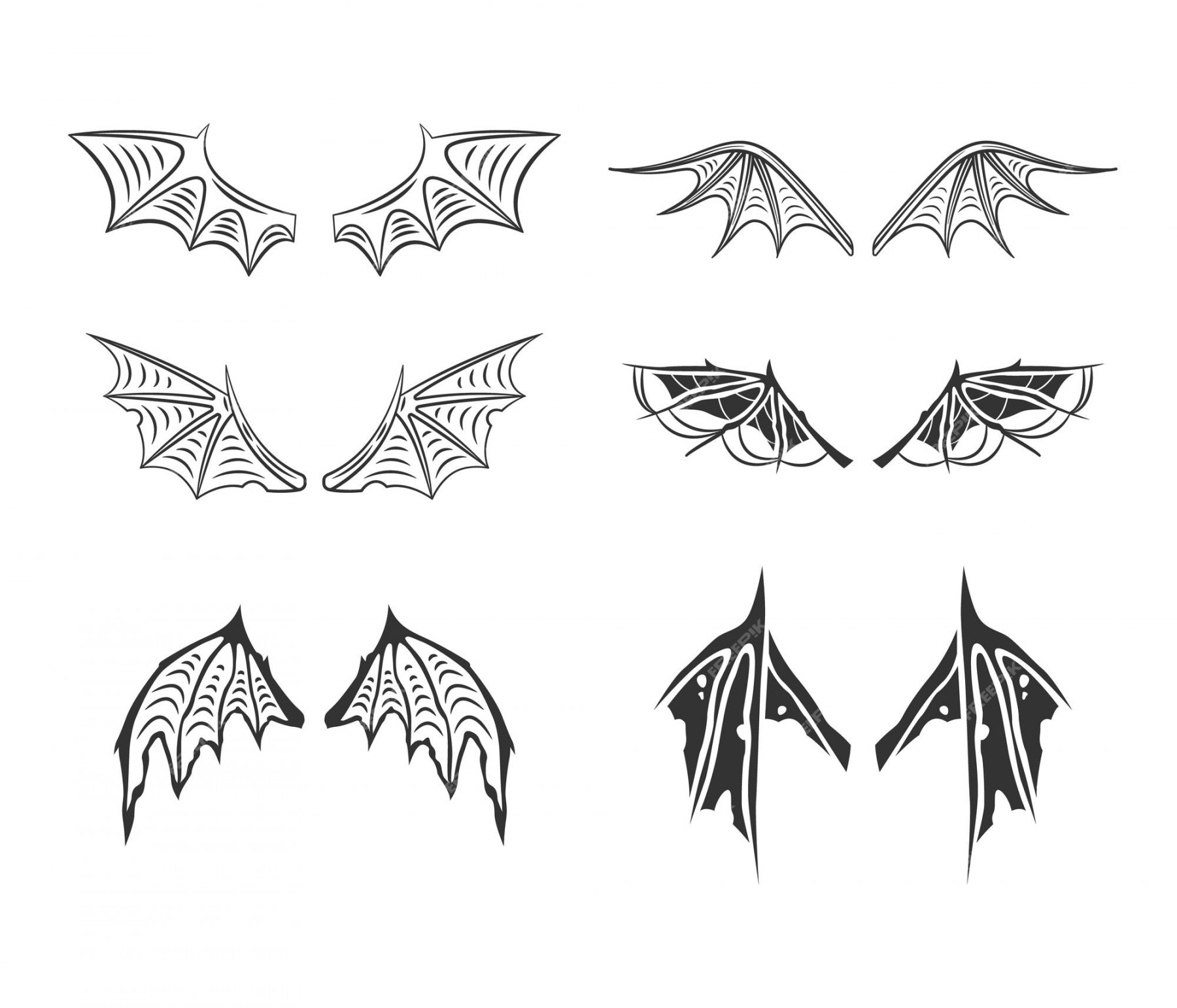 Drawing a wing: Demon/Bat/Devil wings - rta.com